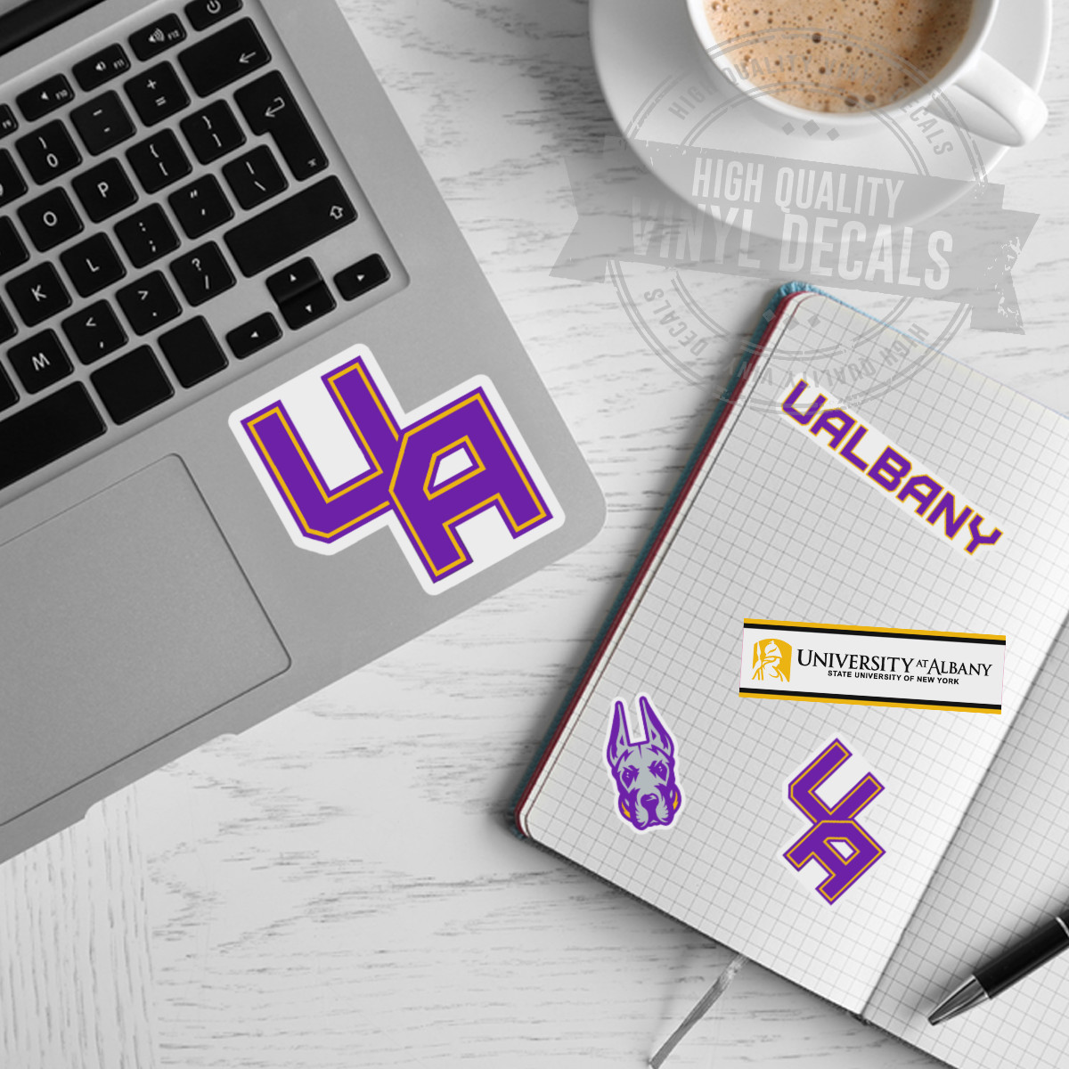 University at Albany NCAA A4 High Quality Printed Vinyl Decal Sticker Kit