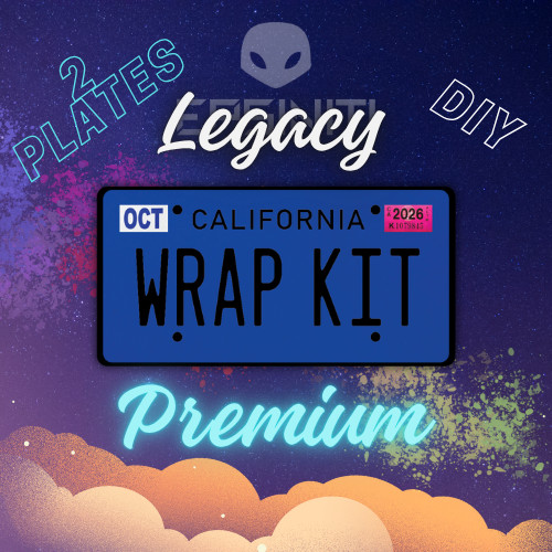 Obsidian Black LEGACY Matte Dark Blue California Plate Wrap DIY Kit