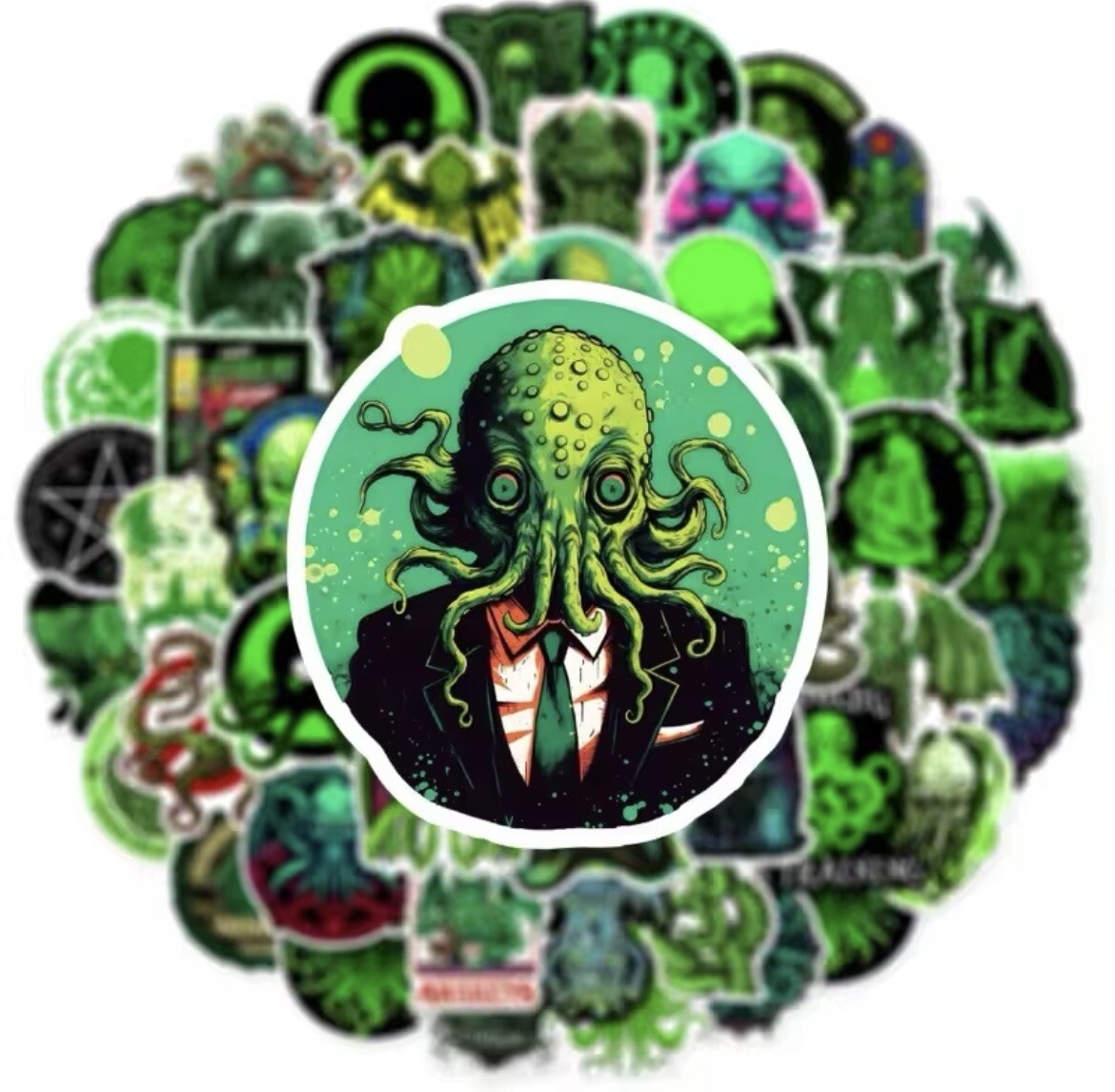 Cthulhu Sticker Style 50pk Mixed Cthulhu Cartoon Themed Random Funny Stickers