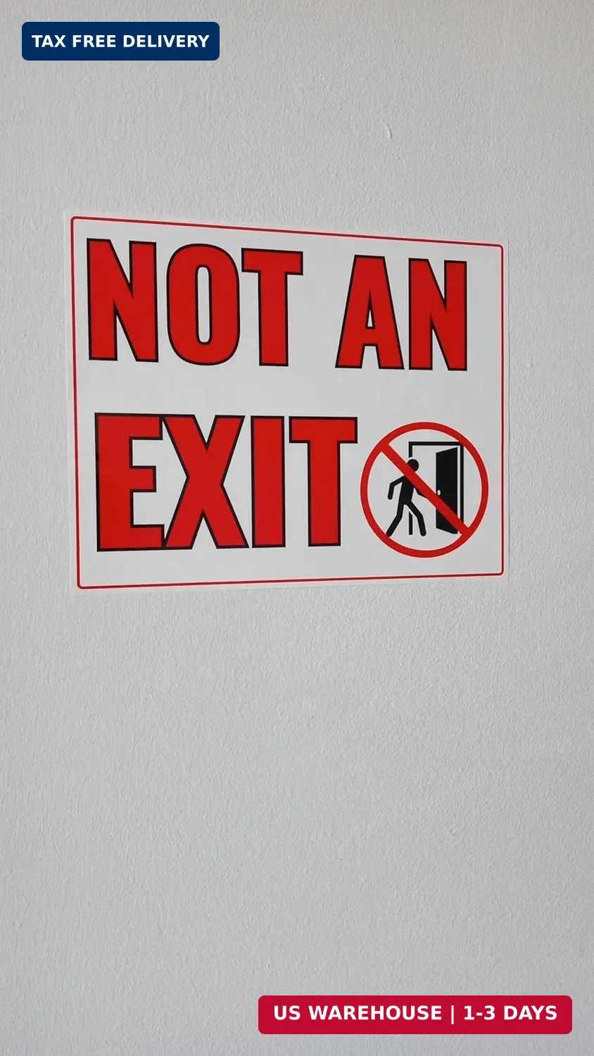 Not an Exit Self-Adhesive Vinyl Sticker Signs, 5 Pack 10 X 8 In Premium Quality