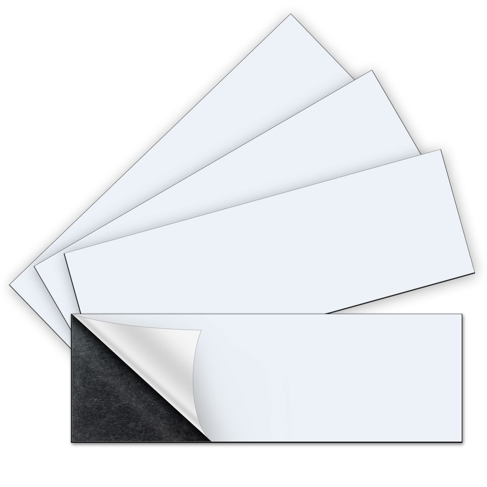 tonhui 4Pcs 12" X 4" Bumper Sticker Magnets, Flexible Magnetic 4PCS, White