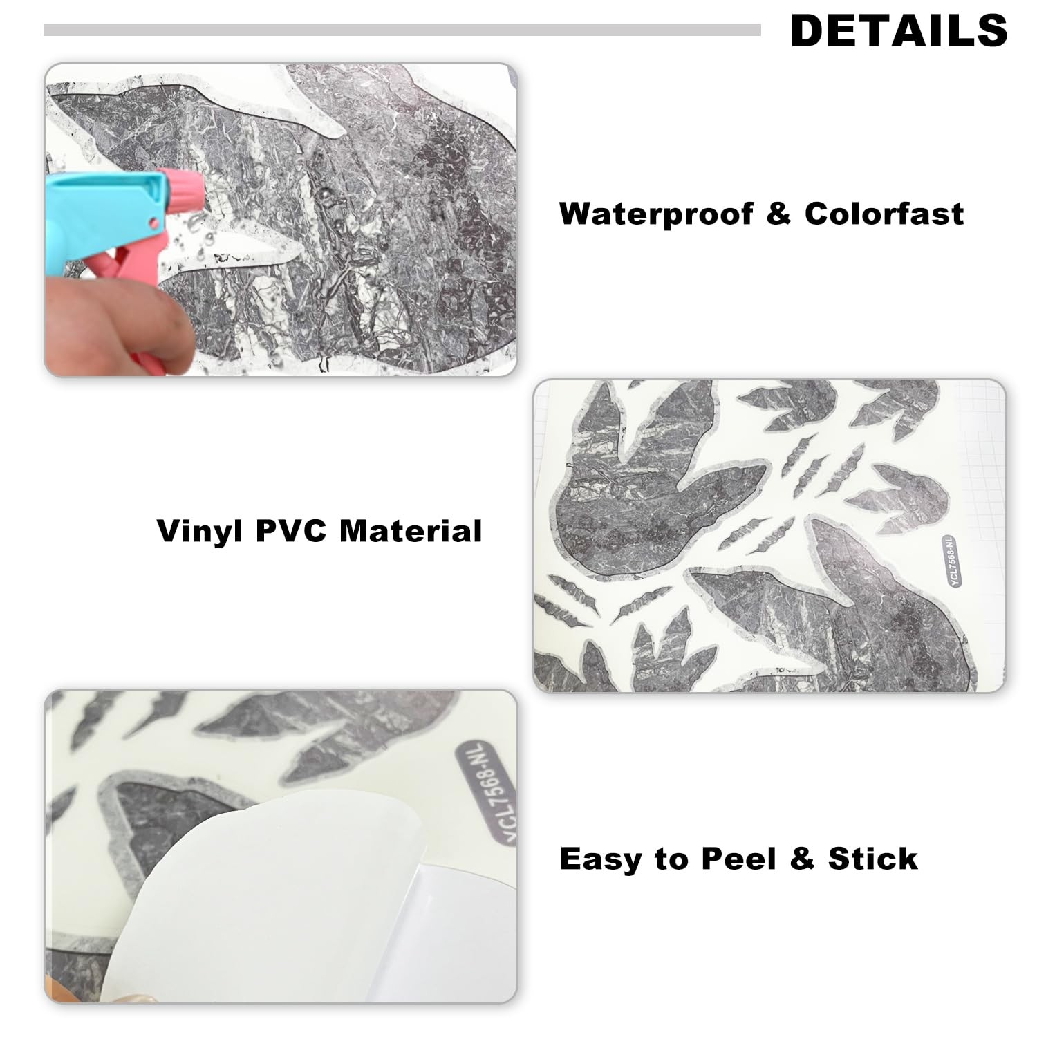 Glow in The Dark Dinosaur Footprint Wall Stickers, 2 Sheets Fossil Pattern De…