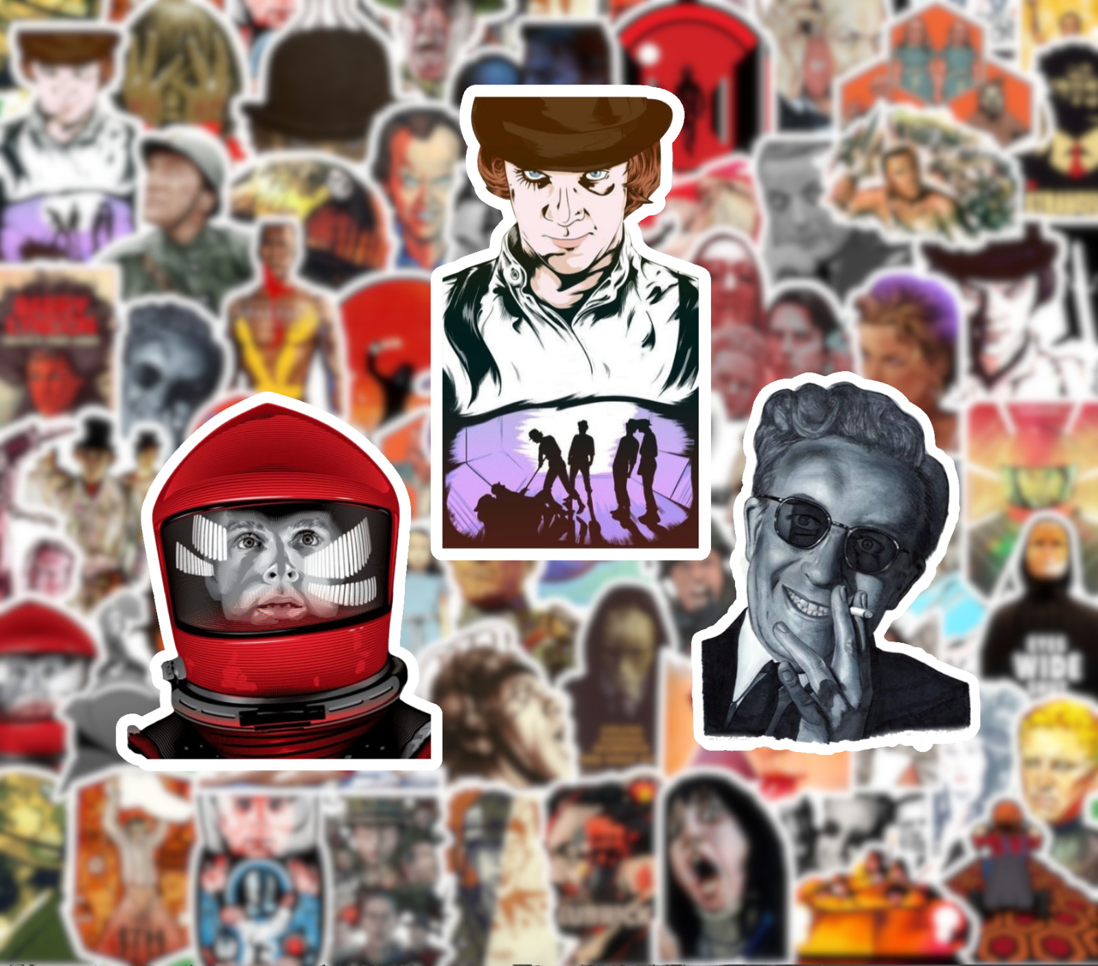 25/50 Stanley Kubrick Movies Sticker Pack – Matte Vinyl – Clockwork Shining 2001
