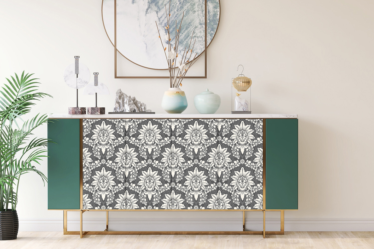 Worktop Covering Stickers Self Adhesive Vinyl Wrap Old-fashioned pattern 100×50