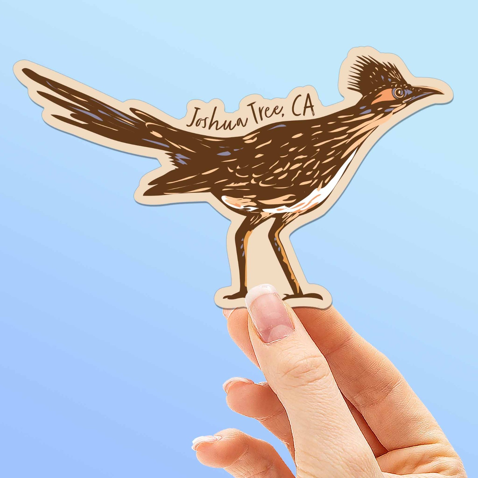 Joshua Tree Roadrunner Sticker – Southern California Bird Decal for Laptop