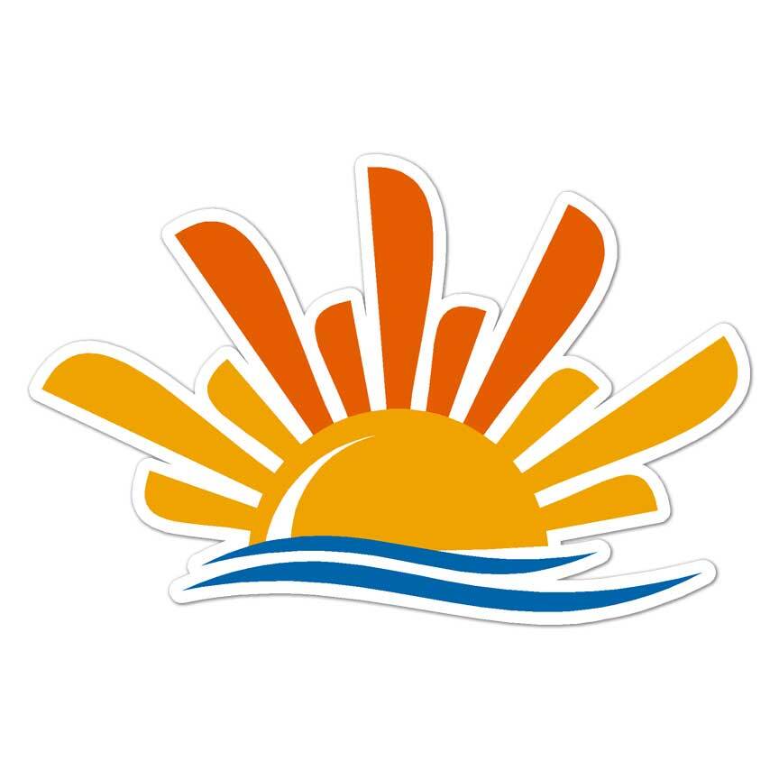 Sun Lake, Vinyl Decal Sticker, Indoor Outdoor, 3 Sizes, #8169