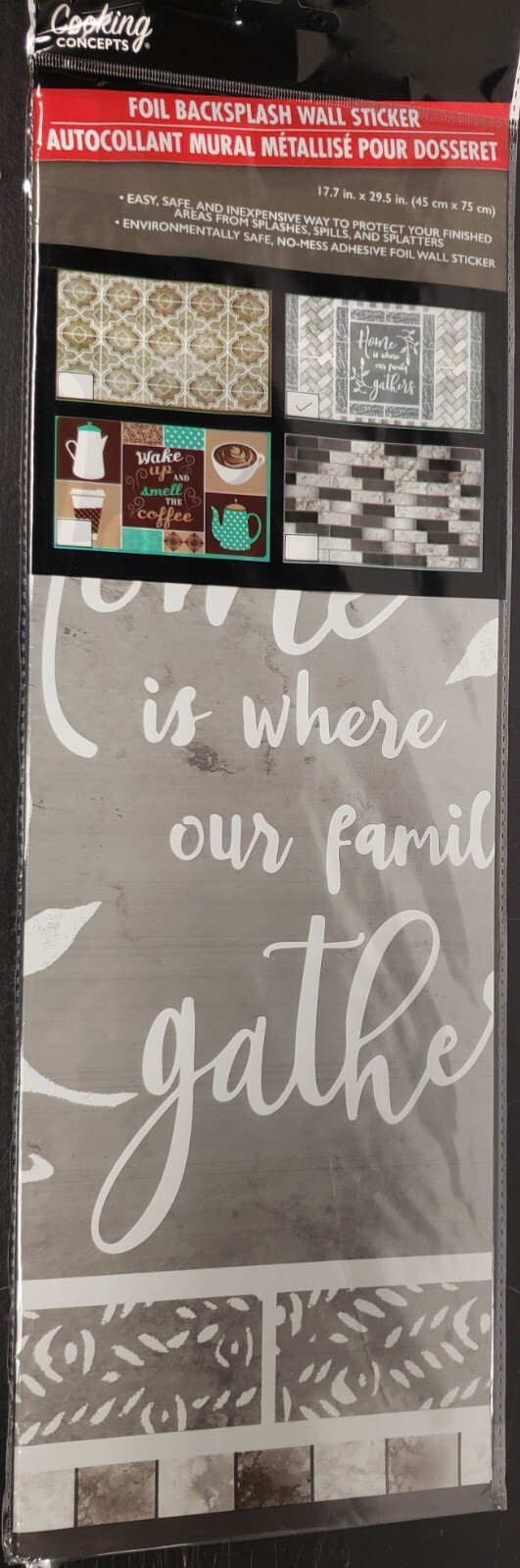 STOVE BACKSPLASH STICKER/WALL DECAL (30"x18")HOME IS WHERE OUR FAMILY GATHERS,GR