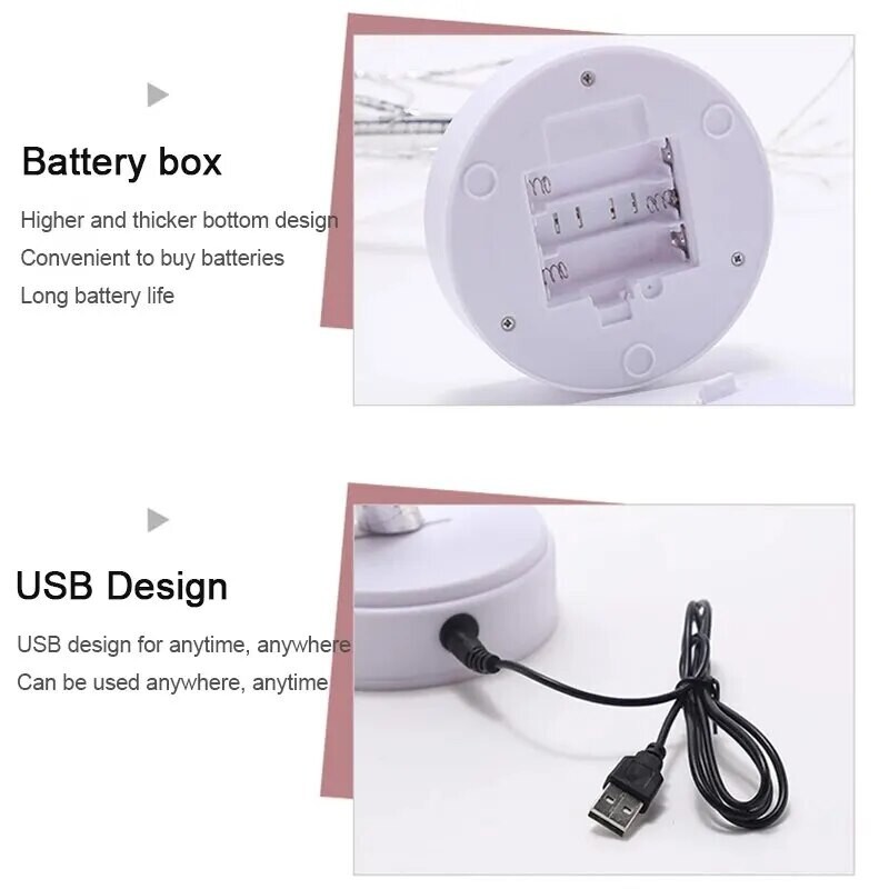 LED Table Lamp Tree Copper Wire USB/AA Battery Powered Bedroom Study Decorative