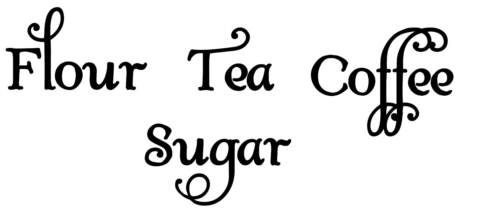 Set of 4 Canister Labels Vinyl Stickers – Flour Tea Sugar Coffee – Kitchen Swash