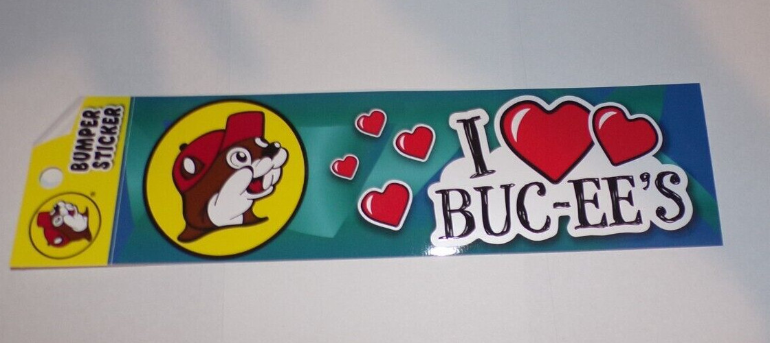 Buc-ee's Vinyl Bumper Sticker 10.5" x 3" I Love Buc-ee's