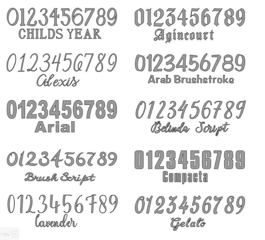 Number Sets Vinyl Color Decal – Sticker – Oracal 651 ID Numbers Custom