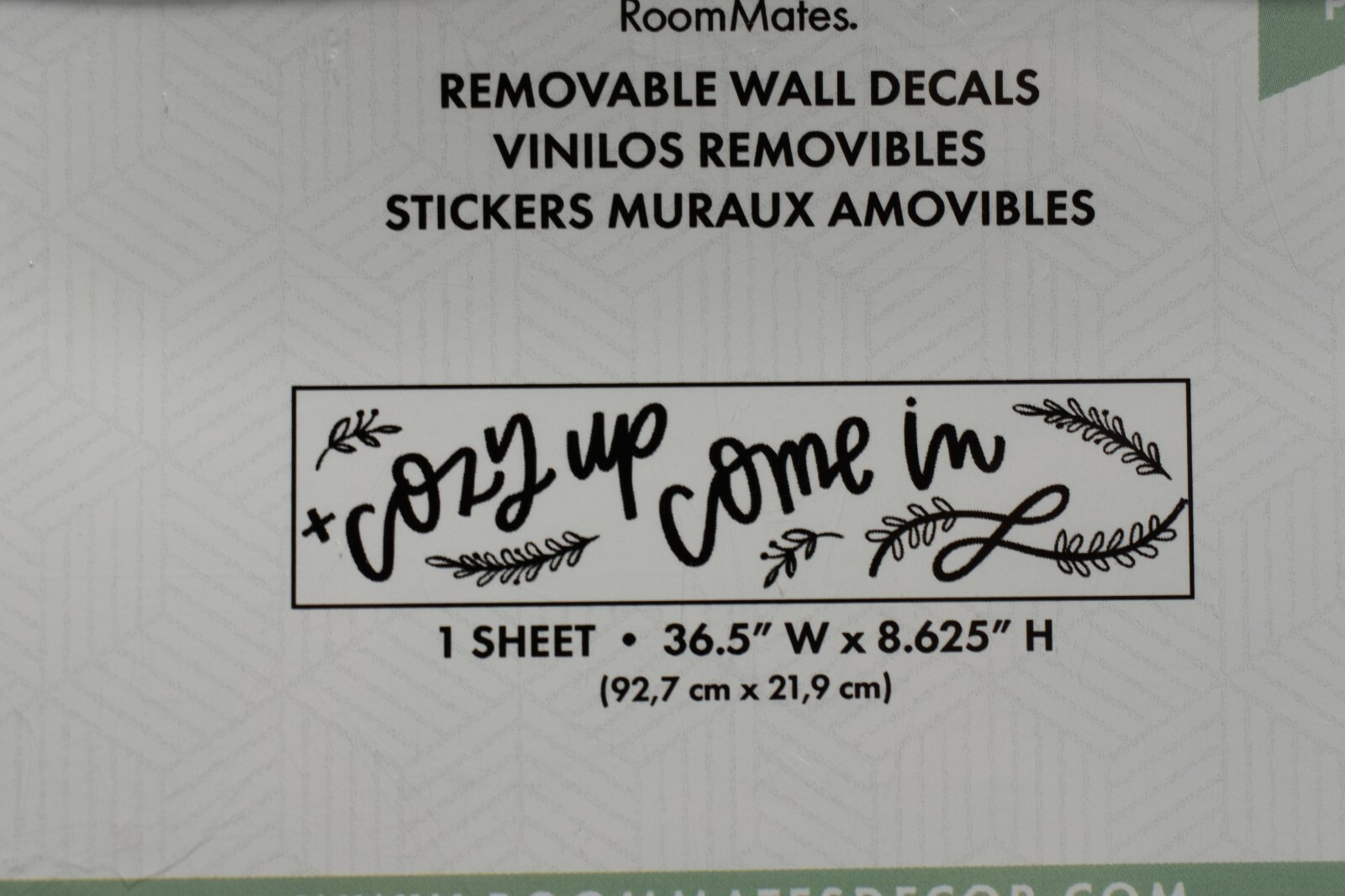 RoomMates Removable Peel and Stick Wall Decals Black Come in Cozy up Quote