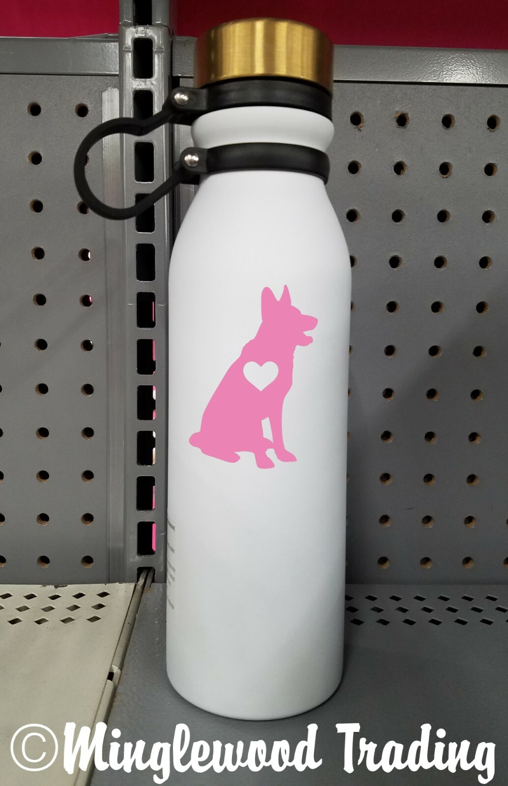 GERMAN SHEPHERD with Heart Vinyl Sticker – GSD Love Dog Puppy -V1- Die Cut Decal