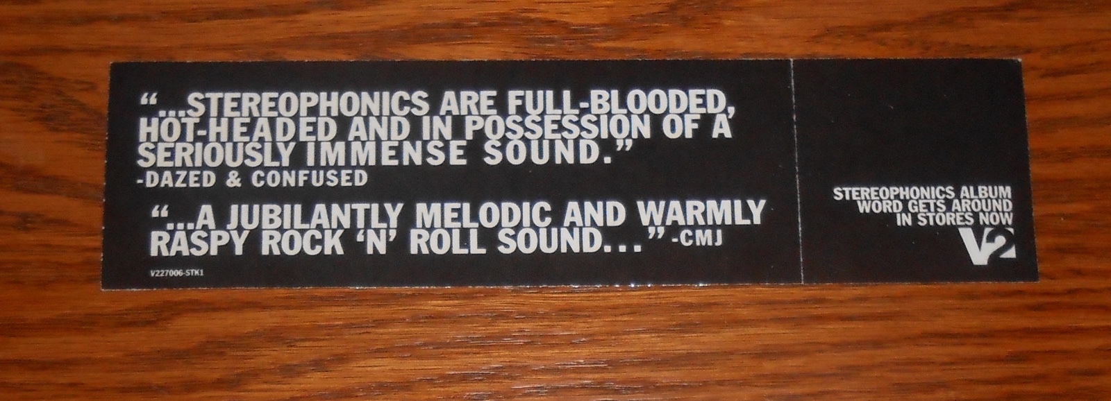 Sterophonics Bumper Sticker Decal Promo Glittery 7×2
