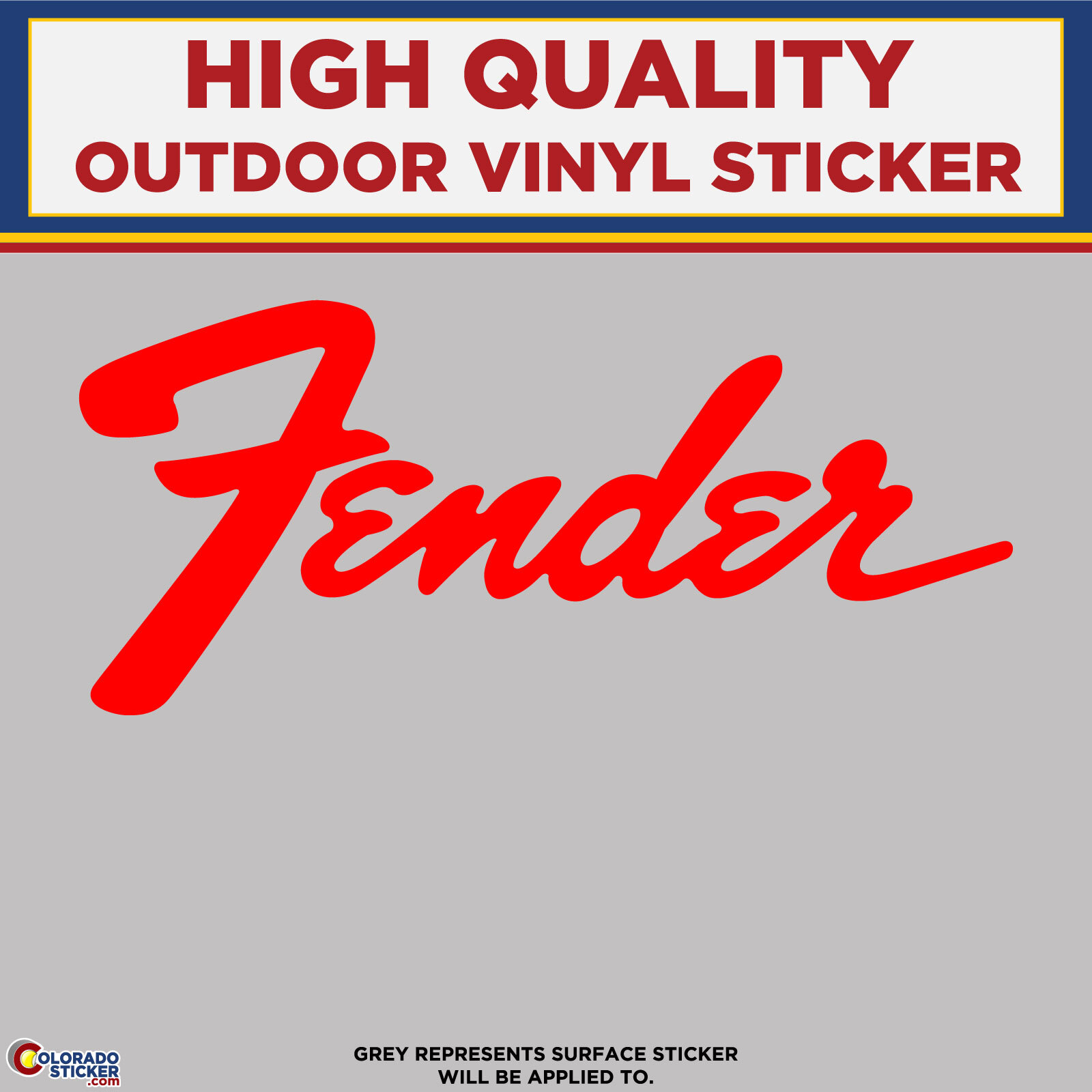 Fender Guitar Die Cut Text, High Quality Vinyl Stickers