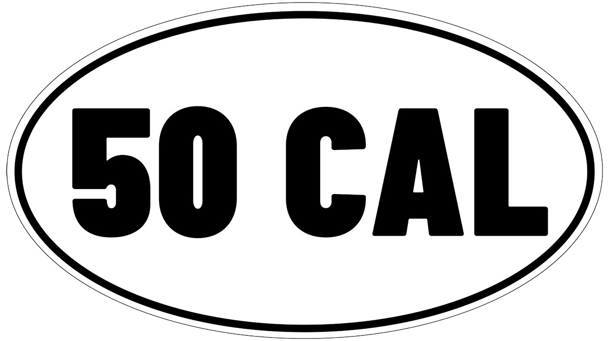 .50 Bullet Gun Ammo 50 Cal Oval Car Window Laptop Decal