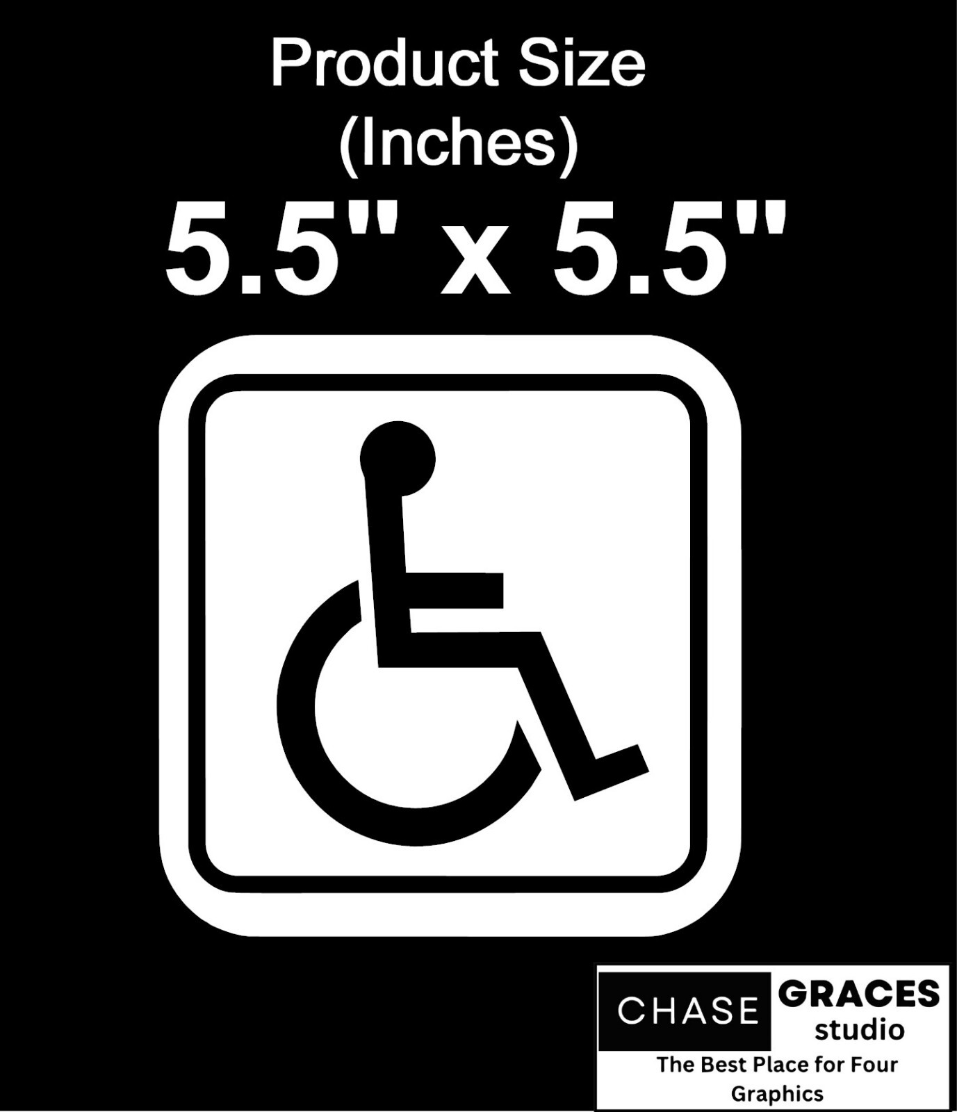 Handicap Decal Die Cut Vinyl Car Decal Sticker for Car Window Bumper 5.5" x 5.5"