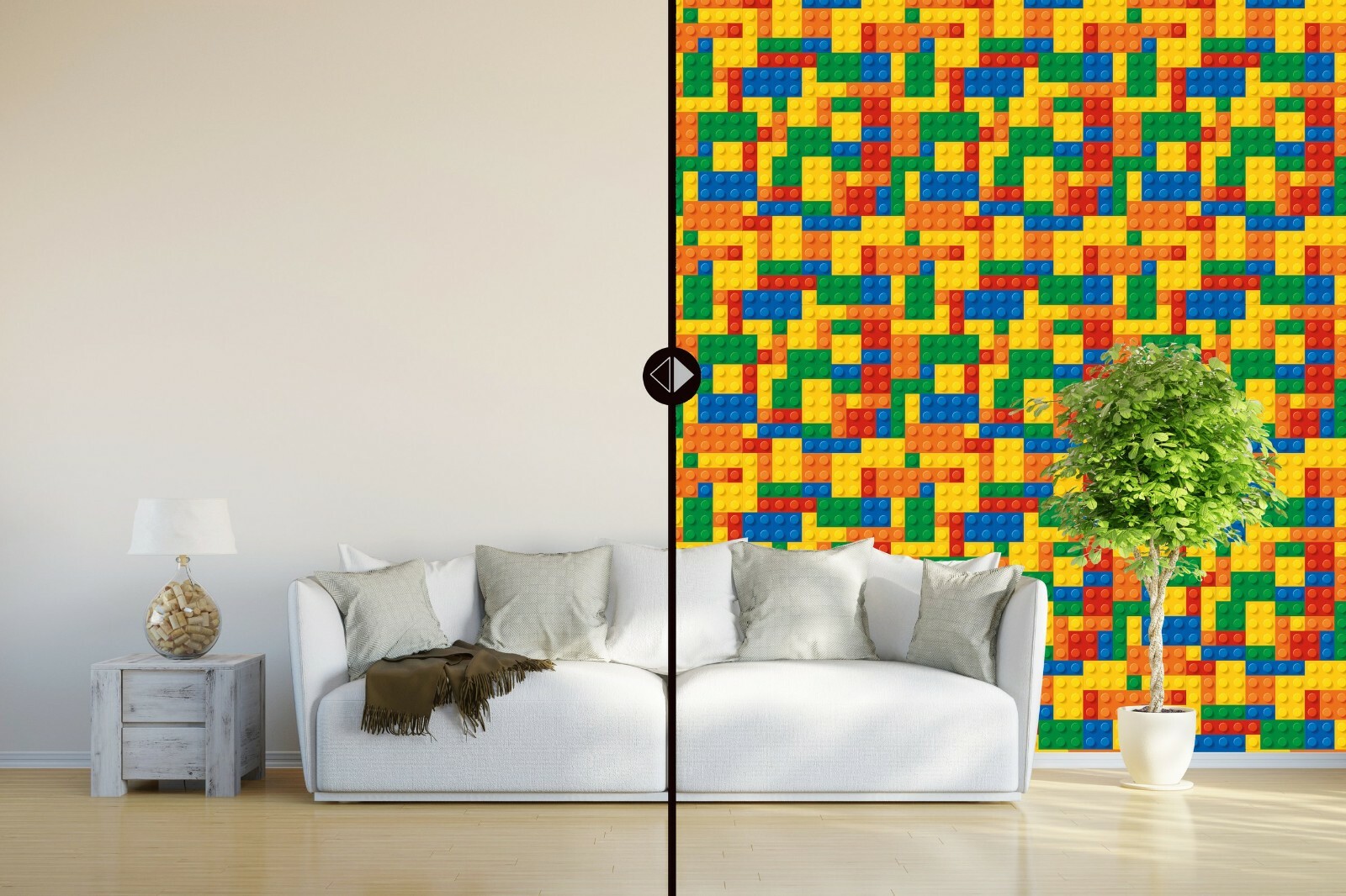 Playroom Blocks Legos Theme Wallpaper Mural Interior. Wall Decal for Decoration
