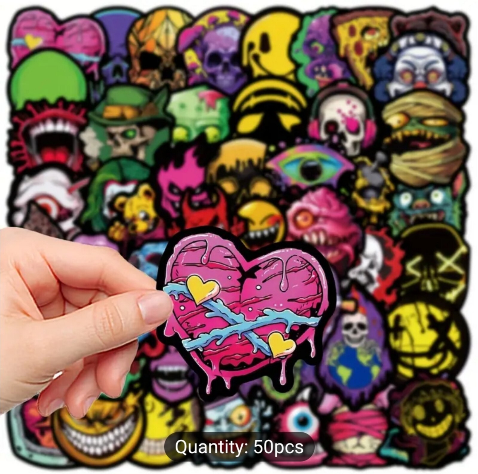 20 PCS Halloween Spooky Creepy Trippy Hippie Monsters Stickers BRAND NEW