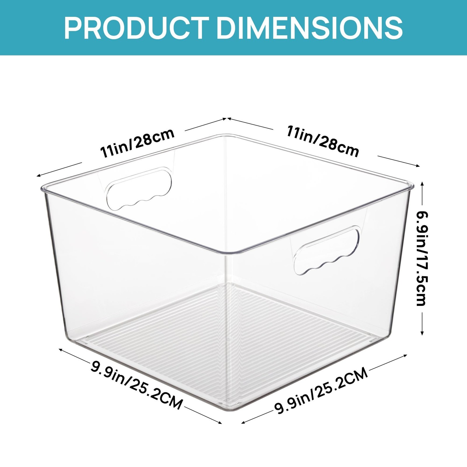 Vtopmart 6 Pack Extra Large Clear Plastic Storage Bins,11×11 Cube Acrylic Org…
