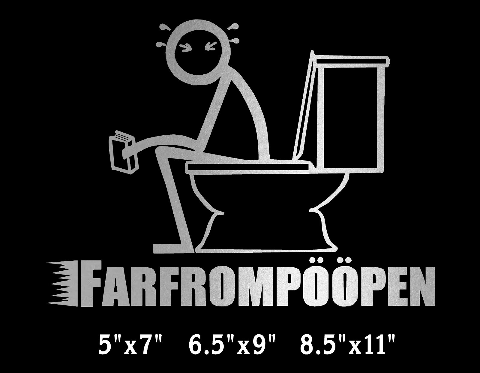 FarfromPoopen Decal Stick Person Constipated funny window vinyl sticker