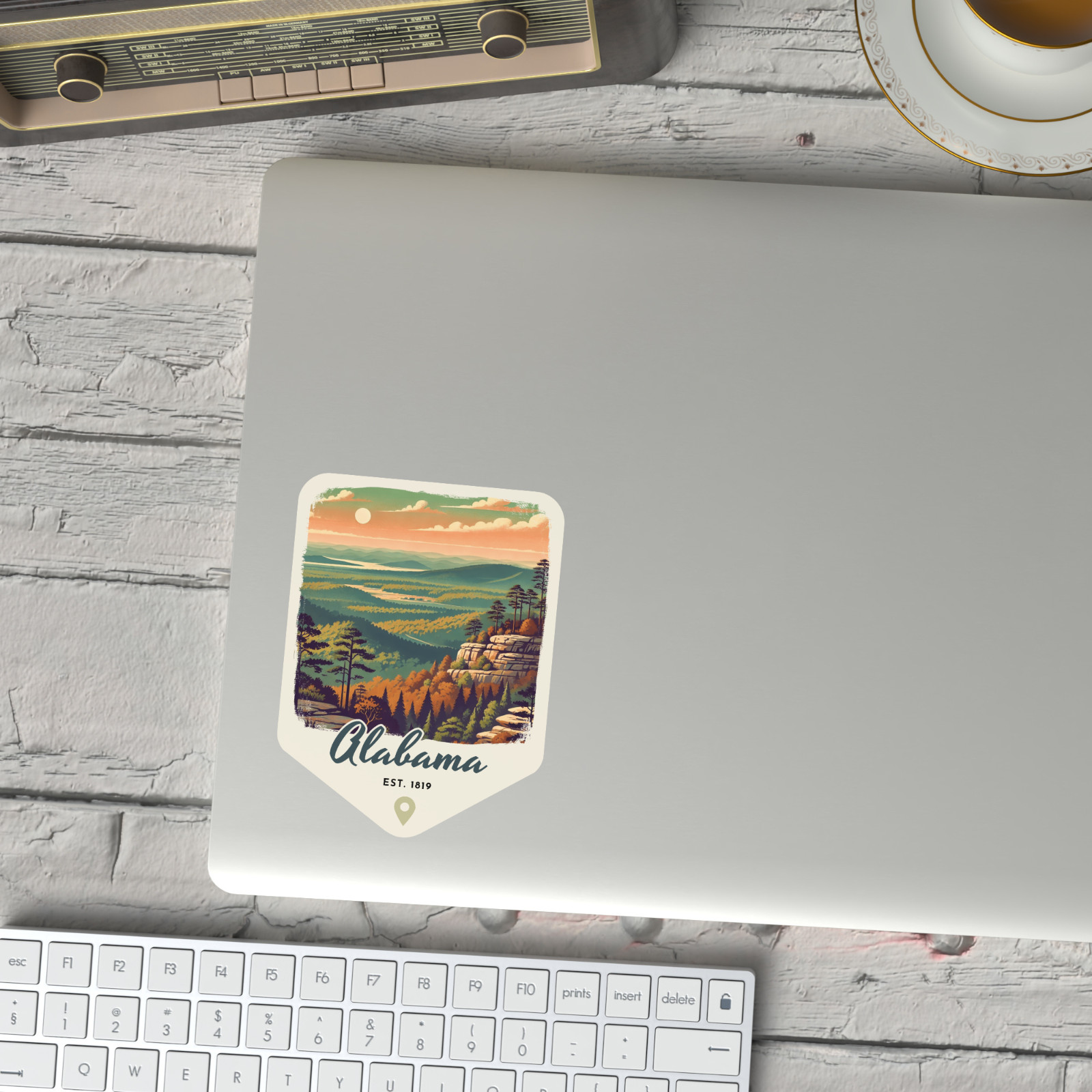 Alabama State Sticker Retro Travel Vinyl Decal