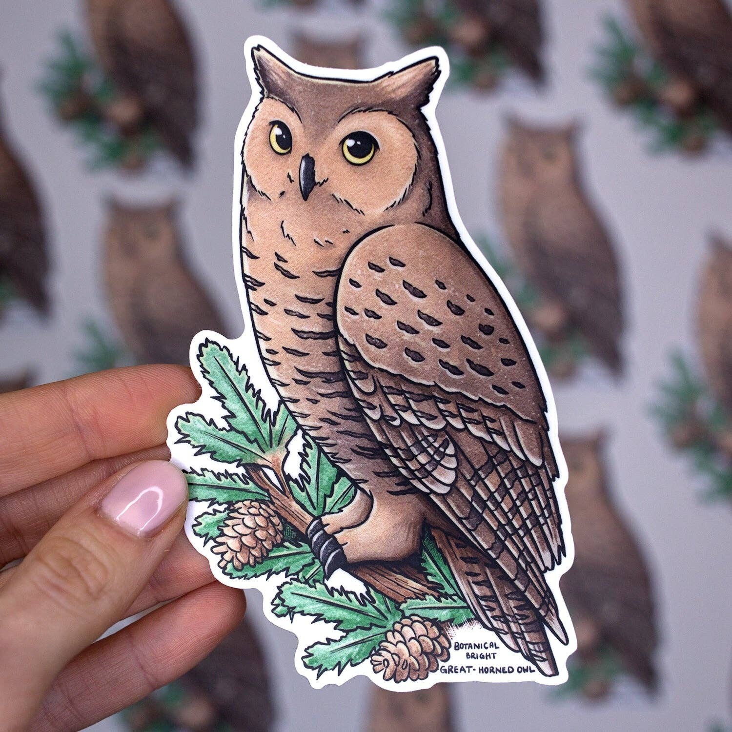 Great Horned Owl Sticker – Waterproof Vinyl Wildlife & Nature Decal