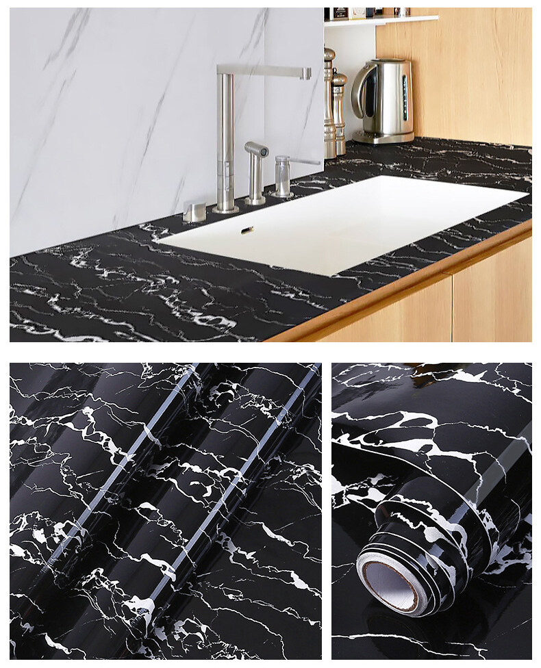 Self Adhesive Cabinet Wallpaper Oil-proof Waterproof Wall Sticker Kitchen Decor