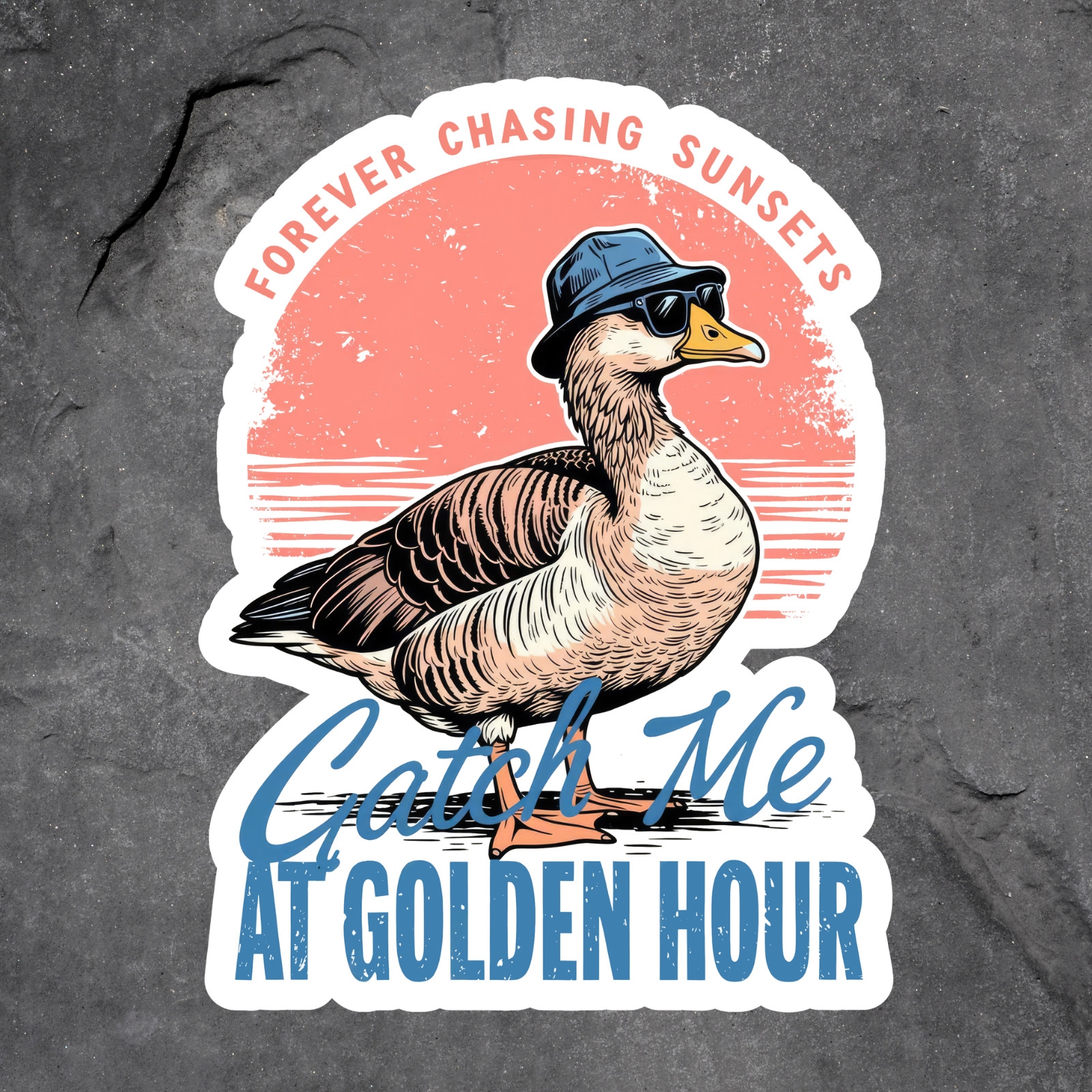 Goose Sticker Vinyl Decal Catch Me At Golden Hour Sunset Summer Funny Beach