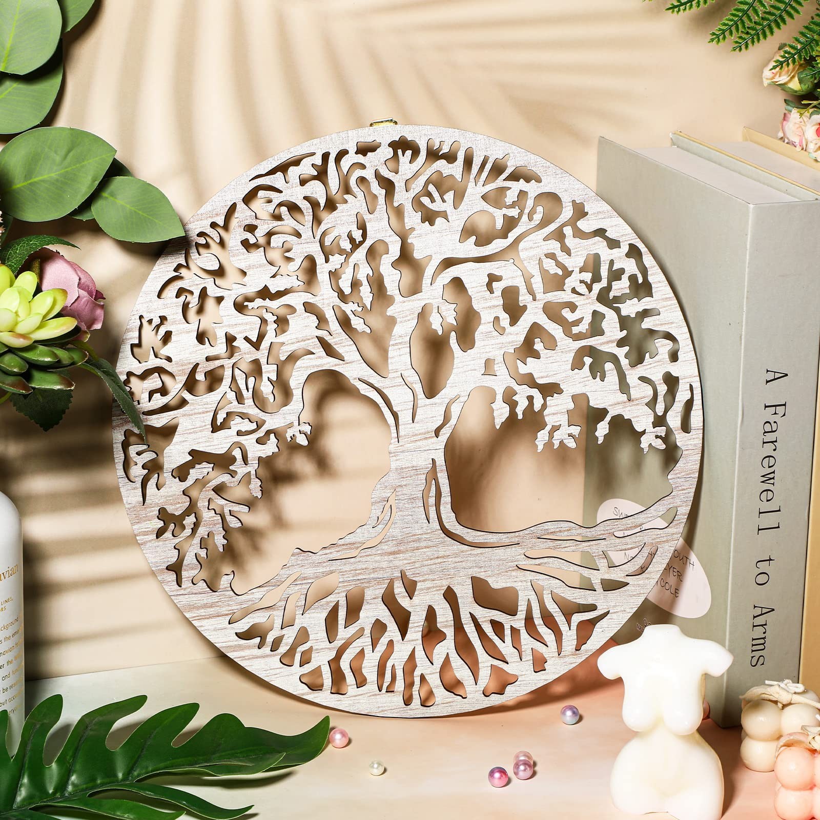 Yalikop Tree of Life Wooden Wall Art Decor Wooden Wall Sculpture 11.8 Inch Tr…