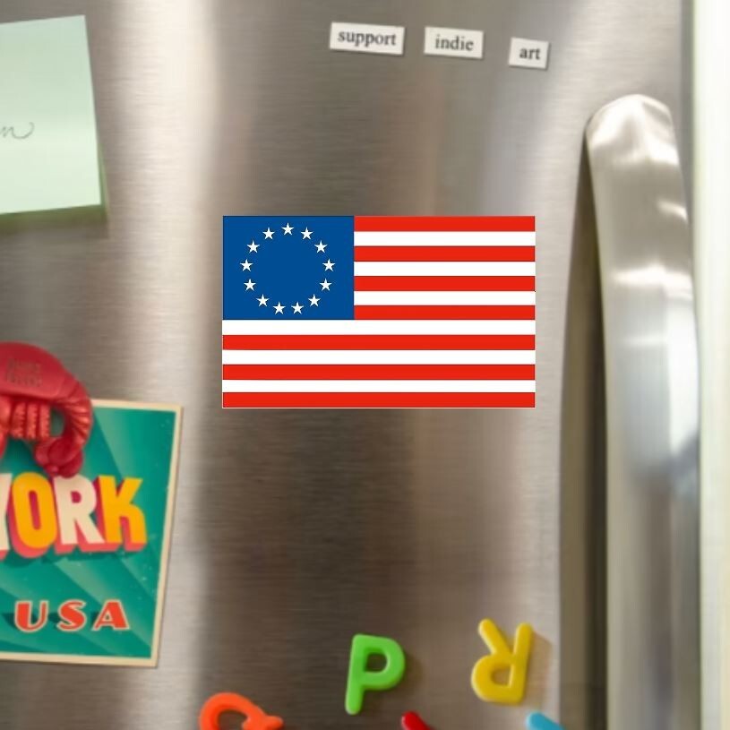 Betsy Ross Flag Die Cut Glossy Fridge Magnet