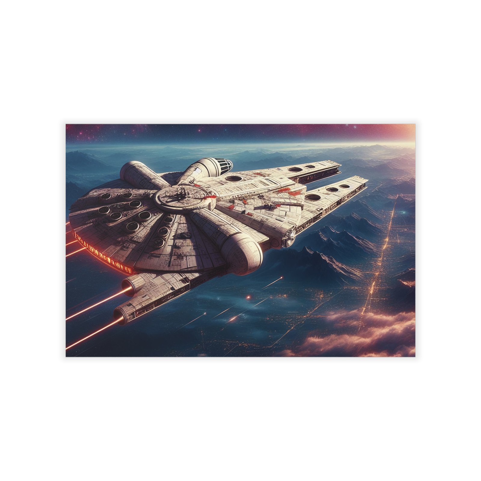 UFO Wall Decal, Space Star Ship Art Decor, Western Wall Sticker Area 51 Landing