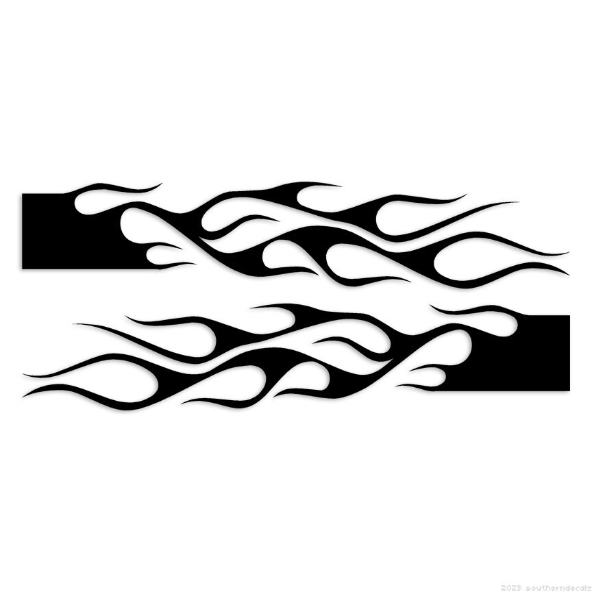 Pair Flames Fire – Decal Sticker – Multiple Colors & Sizes – ebn7328