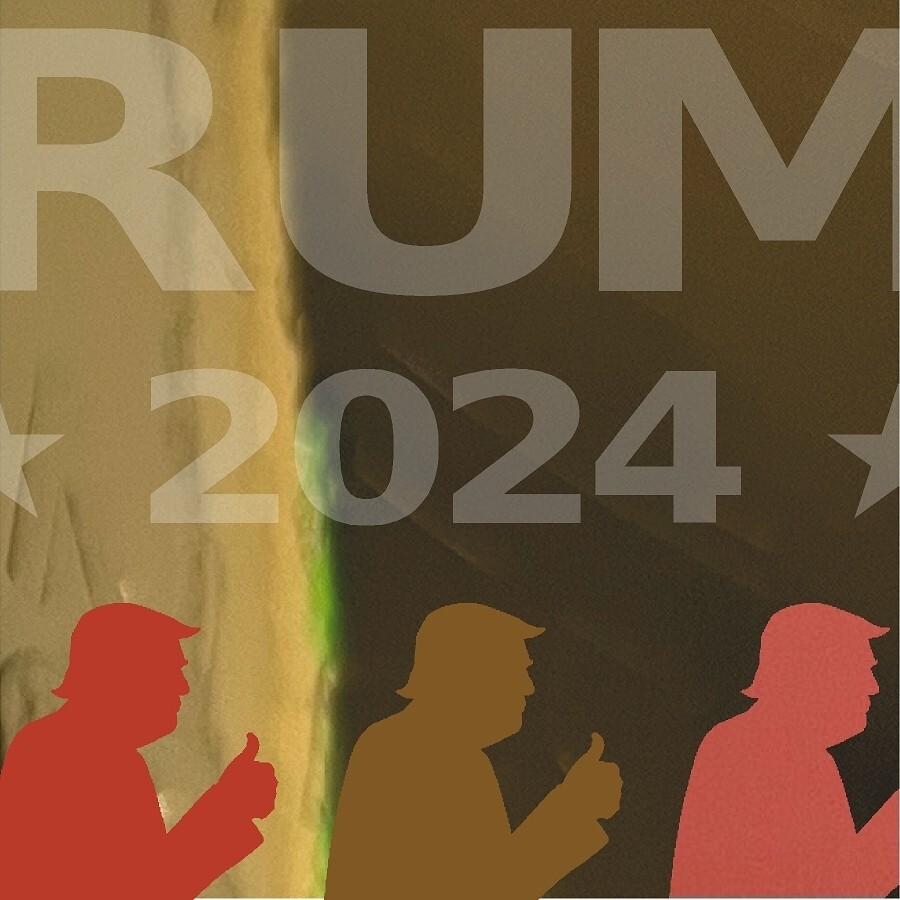 TRUMP 2024 Large Shiny Gold Vinyl Decal Window or Bumper Sticker 8" x 2.5" 