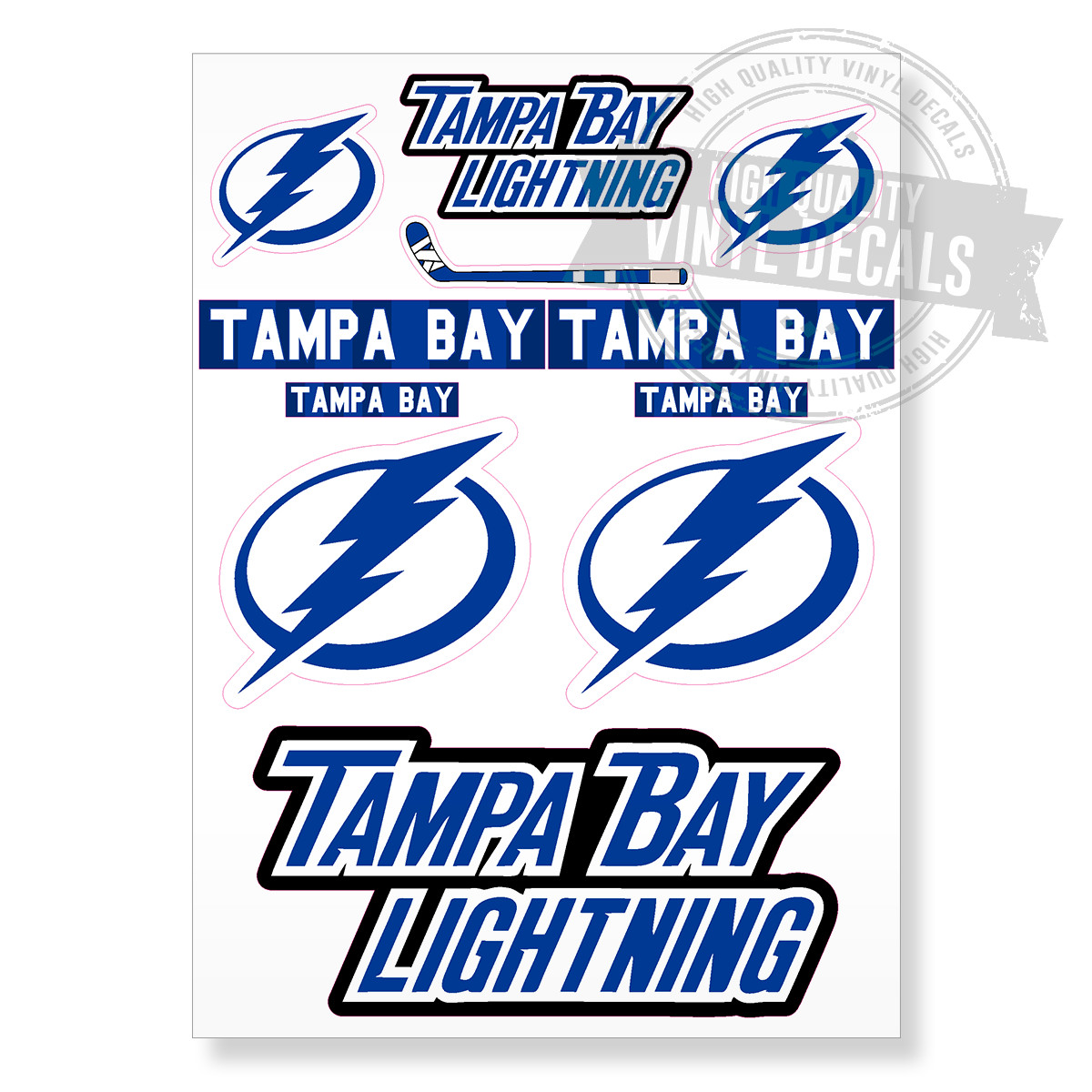Tampa Bay Lightning NHL Hockey A4 High Quality Printed Vinyl Decal Sticker Kit