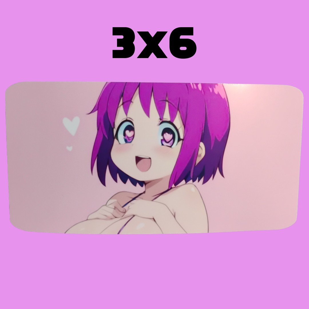 Anime Sexy Waifu Ahegao Glossy Vinyl Ecchi Lewd Decal 6 Inch Waterproof Sticker