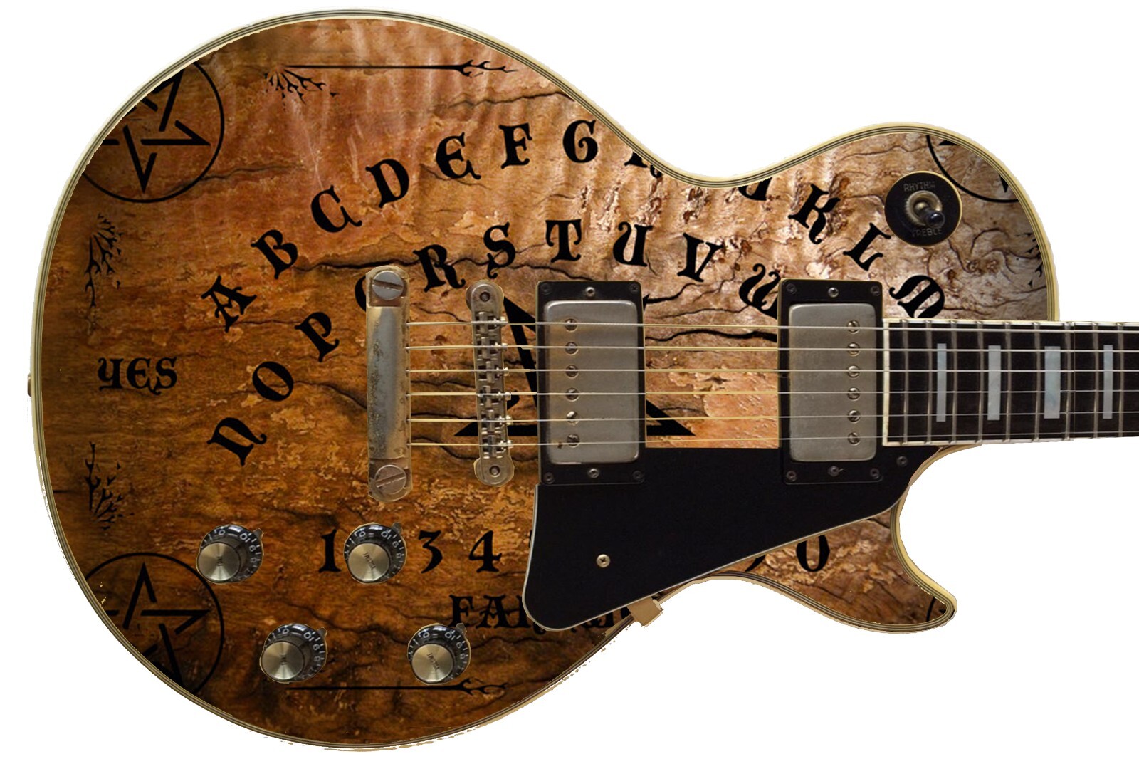Guitar Skin Axe Wrap Re-skin Bass Reface – Ouija Wood Attic Find 761