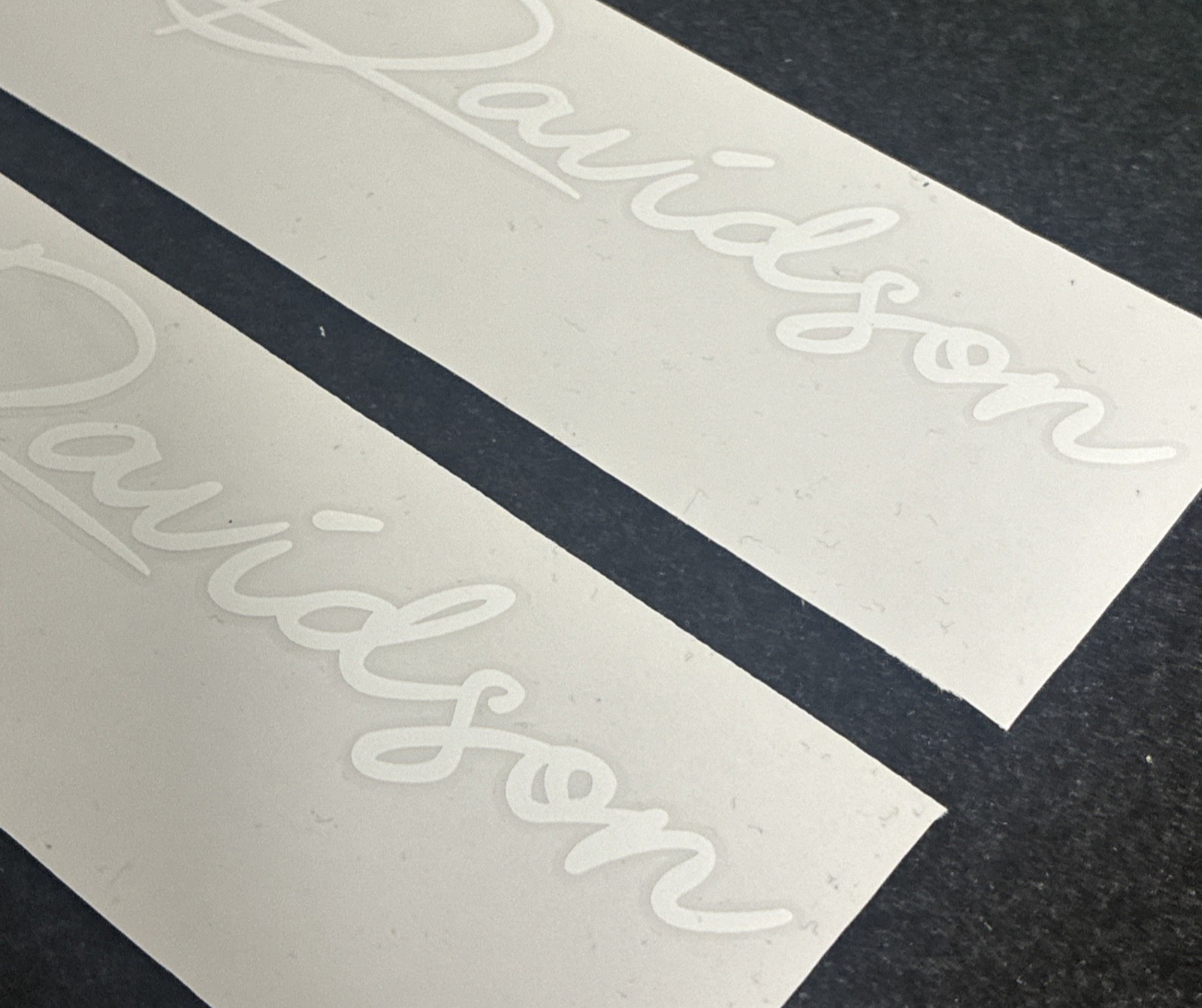 Harley-Davidson Sticker Reproductions – High-Quality Vinyl (Pair)-White Decals.