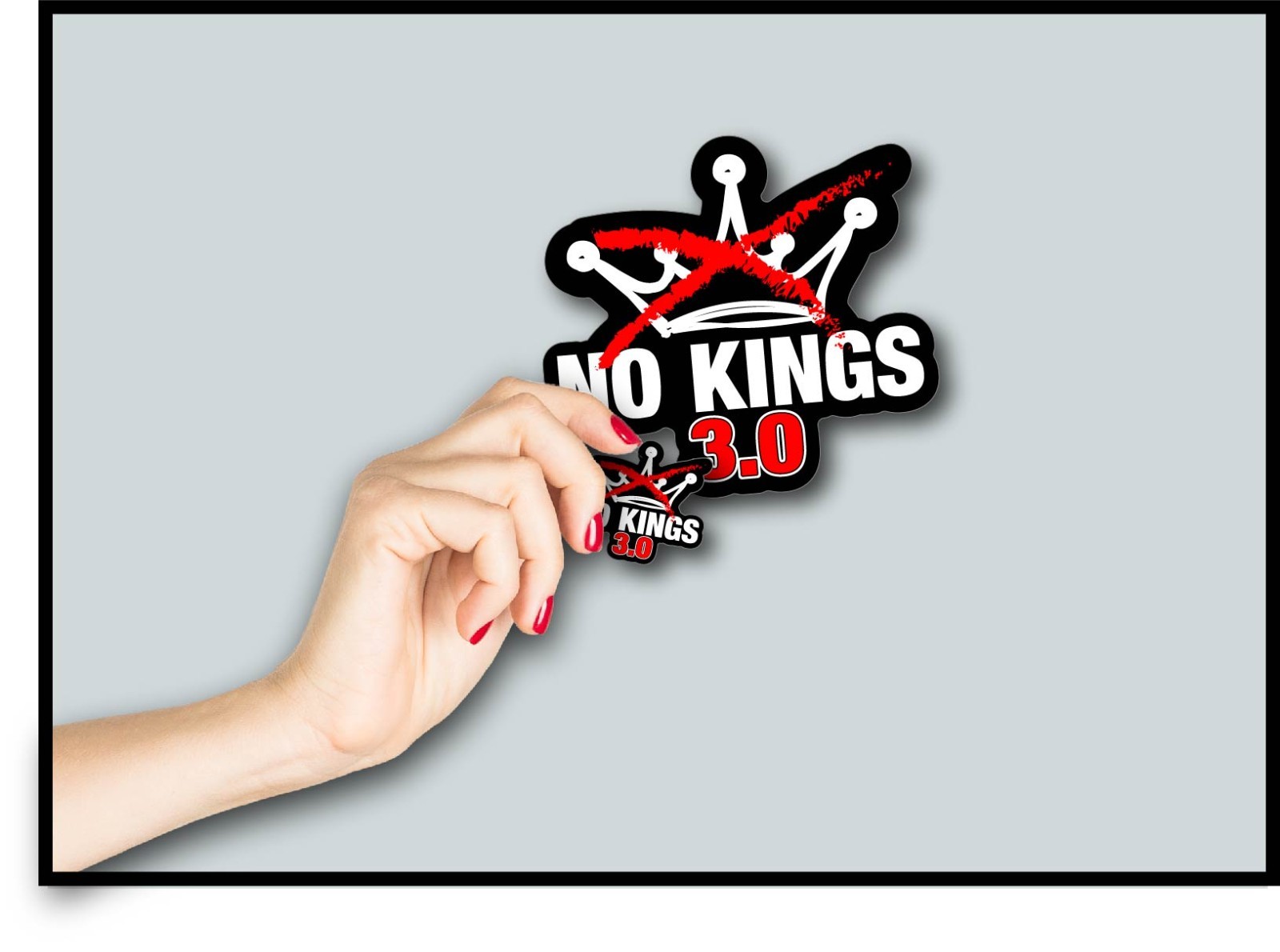 No Kings 3.0 Decal Sticker Protest Anti MAGA Trump Ice 47 King Peaceful Crown US