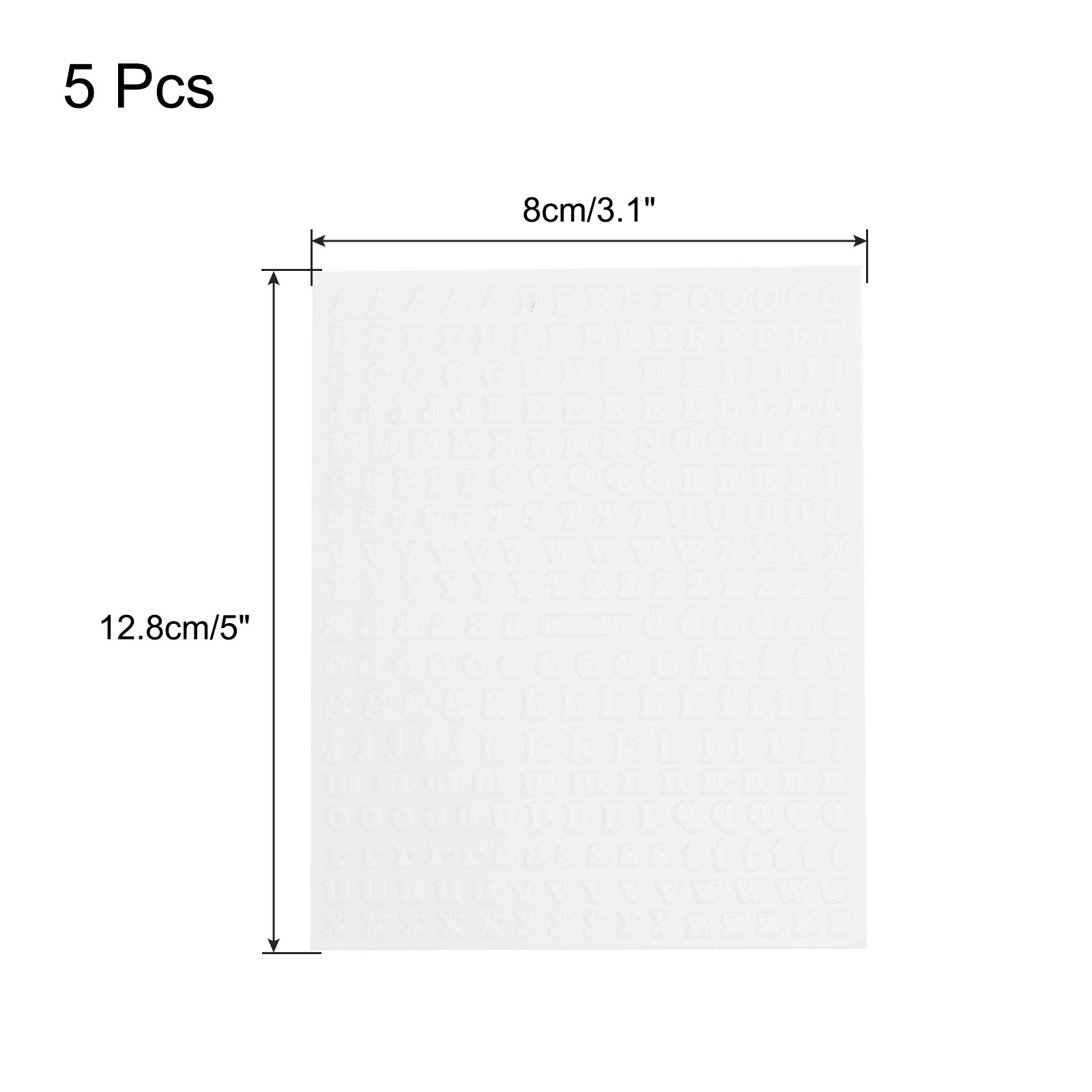 5 Sheets Letter Nail Stickers Self-Adhesive Alphabet Nail Stickers DIY White