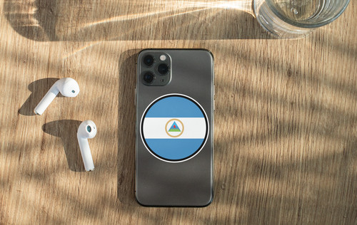 Nicaragua Flag Circle Sticker Decal
