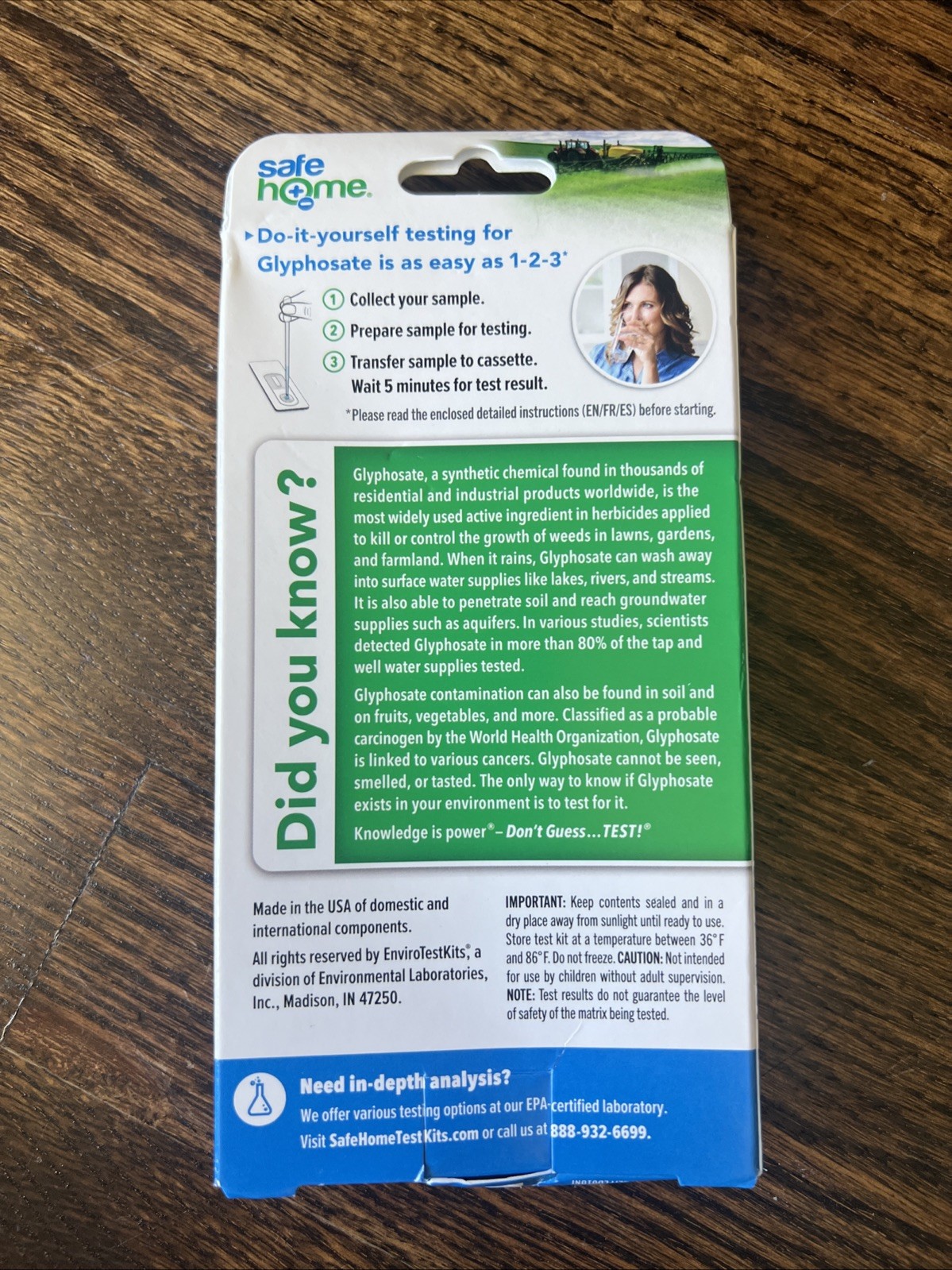 Safe Home DIY Glyphosate Test Kit Detect Toxic Herbicide in Water – 5 min test