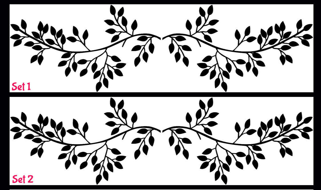 Tree Leaves Graphic Two sets of Outdoor Gloss Black Vinyl Decals