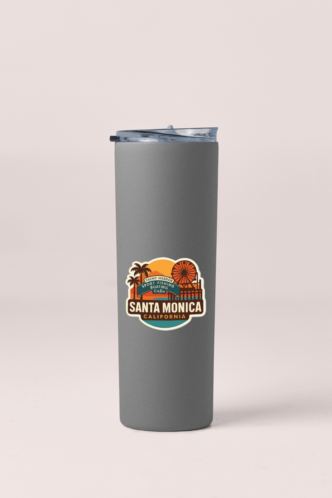 Santa Monica California Sticker Decal Vinyl Die-Cut City Skyline Landmark Design