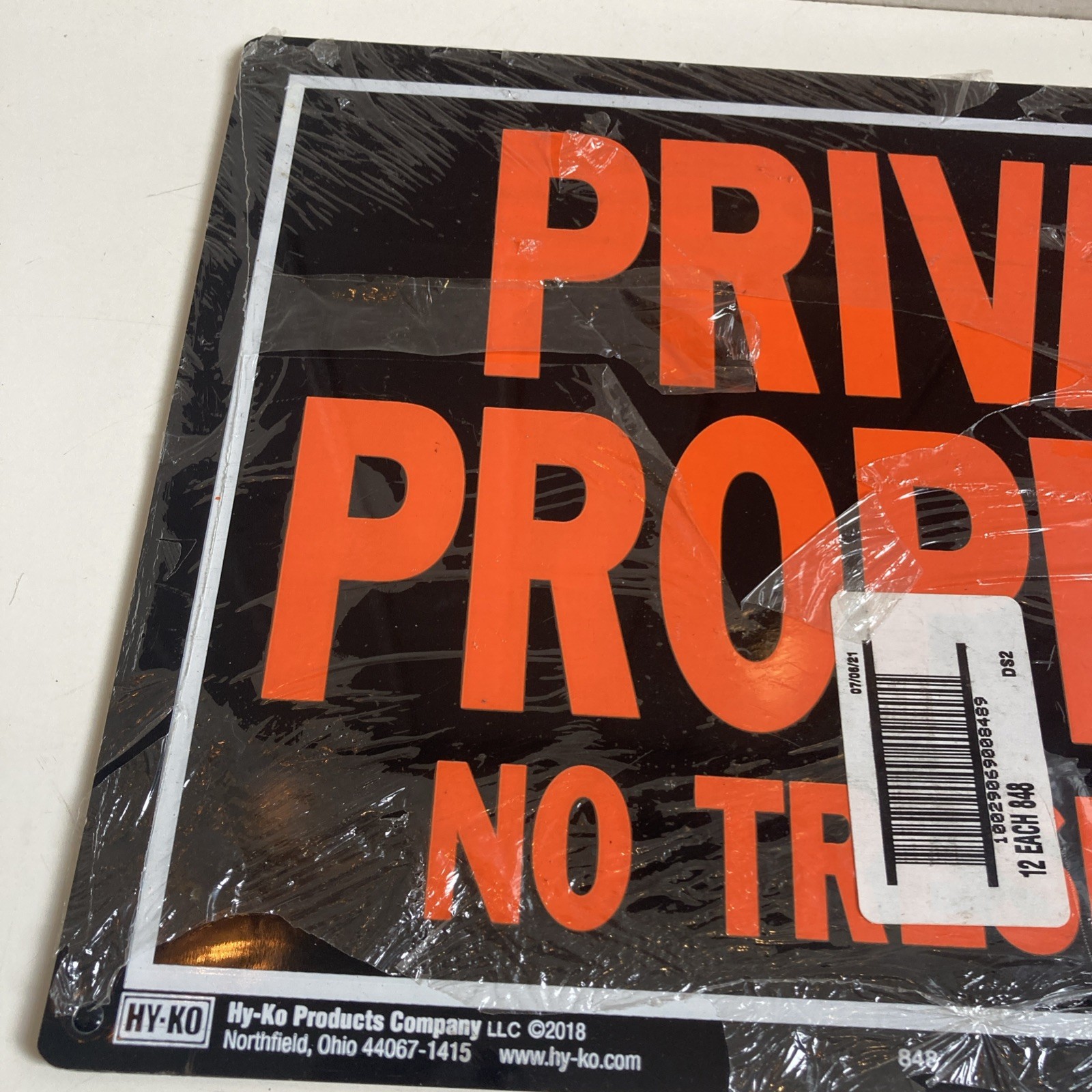 9- Hy-Ko 10×14 Aluminum Private Property No Trespassing Sign Rust Free 848