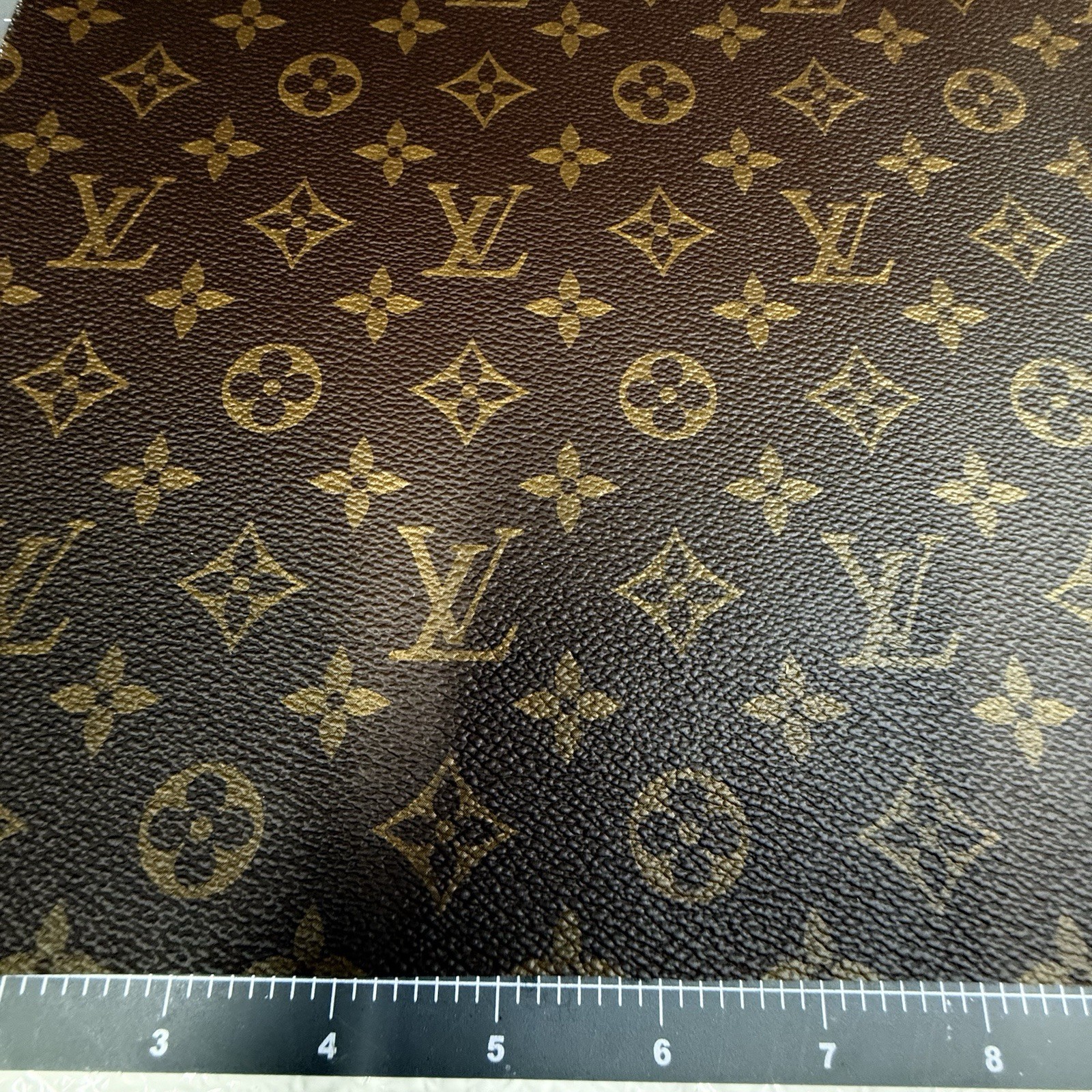 LV Brown Monogram Vinyl for Crafting Classic Size piece 12" X 12" Scrap