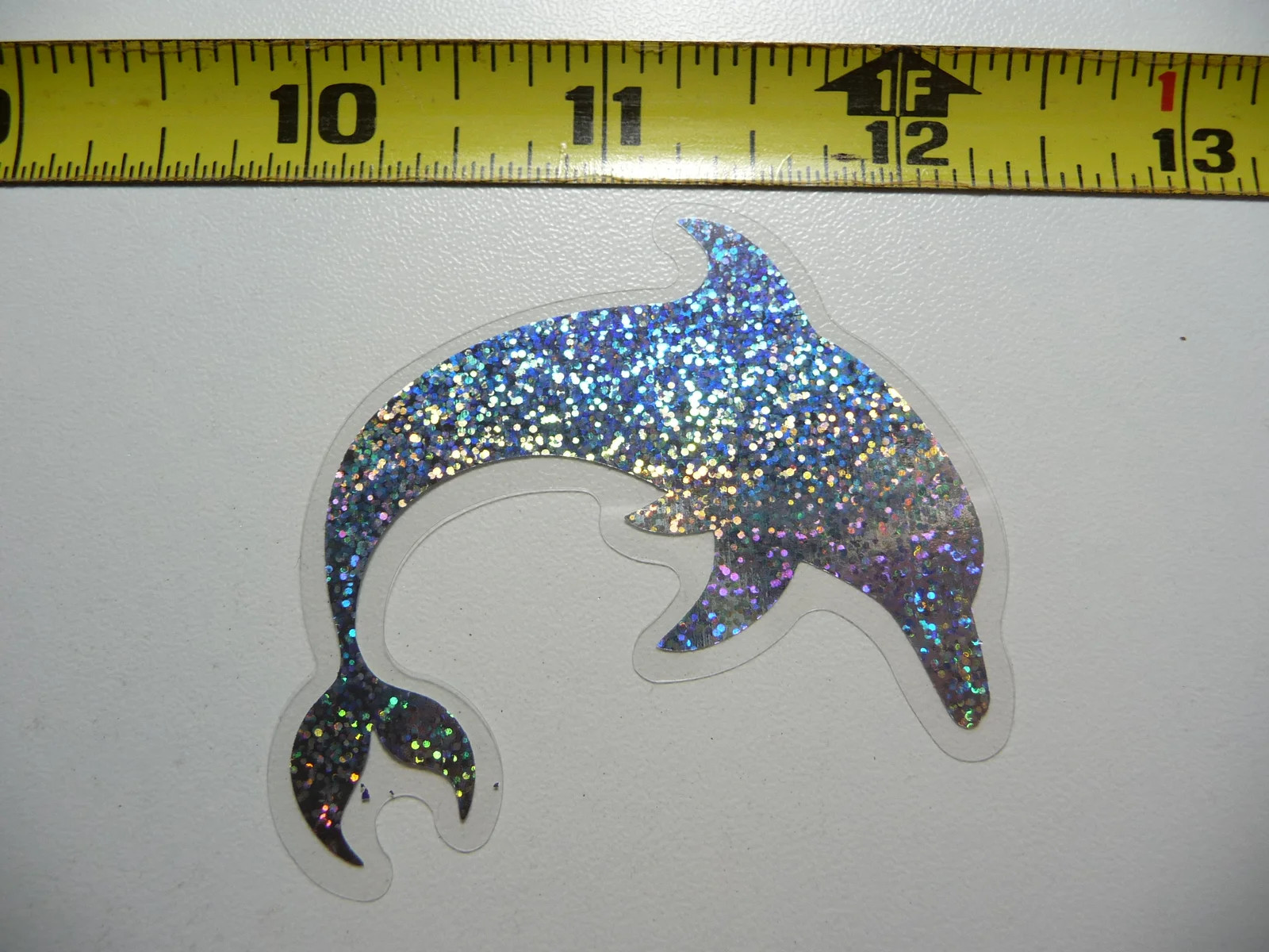 HOLOGRAPHIC LEAPING DOLPHIN SMALL STICKER DECAL OCEAN SEA LIFE SPARKLE