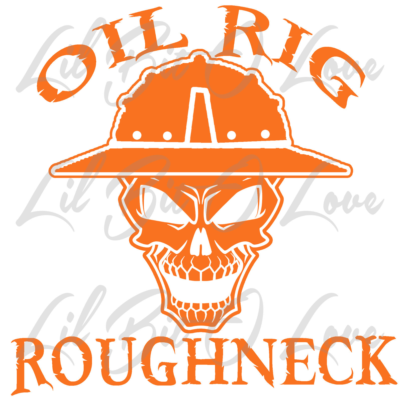 Oil Rig Roughneck Skull Vinyl Decal with Hard Hat Oil Platform Rig Oil Industry