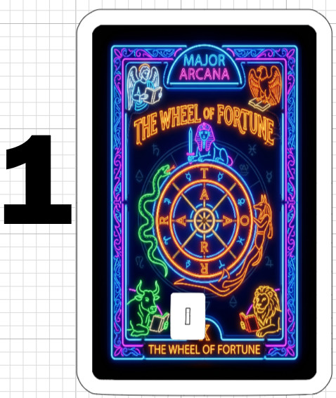 Neon Wheel Fortune Tarot Card Credit Debit ATM Skin Sticker Psychic Gift US