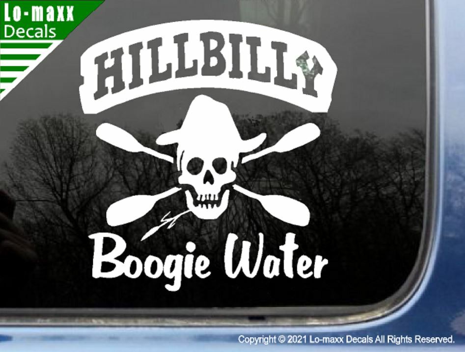 Hillbilly Boogie Water Whitewater Kayaking High Quality Die Cut Vinyl Decal Art